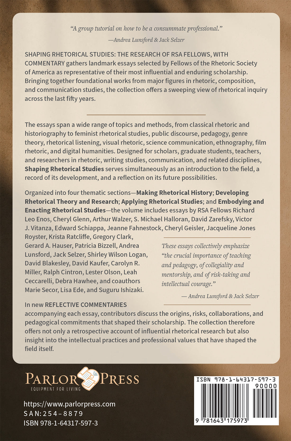 Shaping Rhetorical Studies: The Research of RSA Fellows, with Commentary