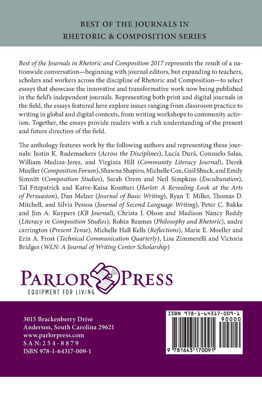 Best of the Journals in Rhetoric and Composition 2017