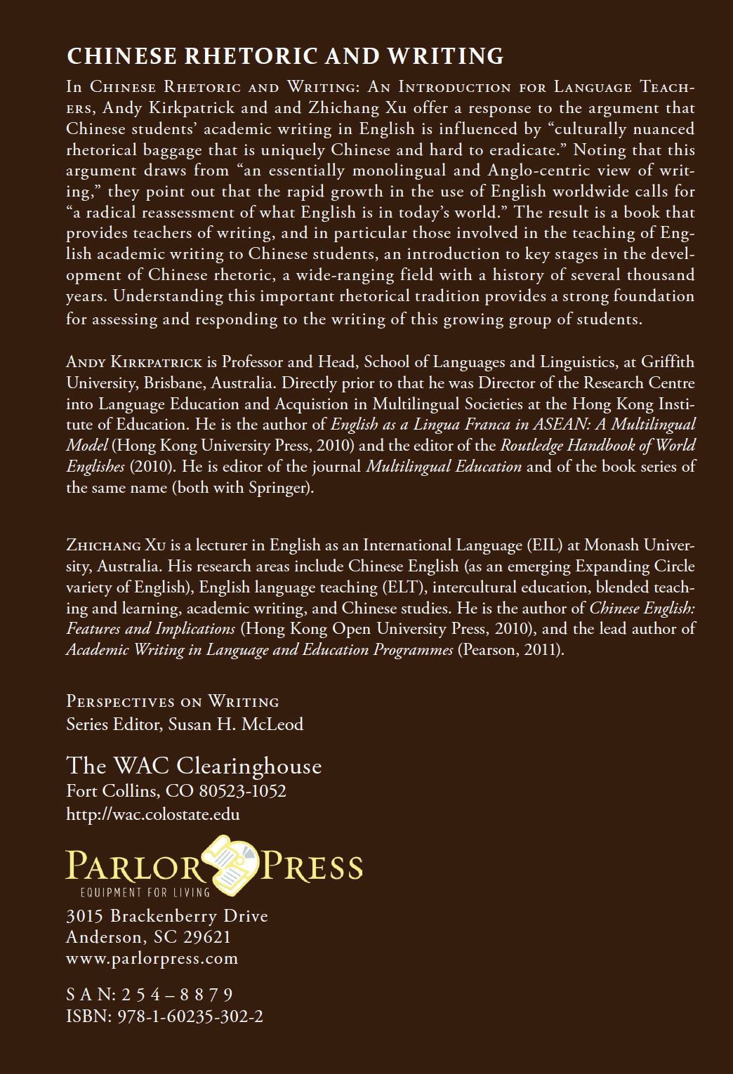 Chinese Rhetoric and Writing: An Introduction for Language Teachers