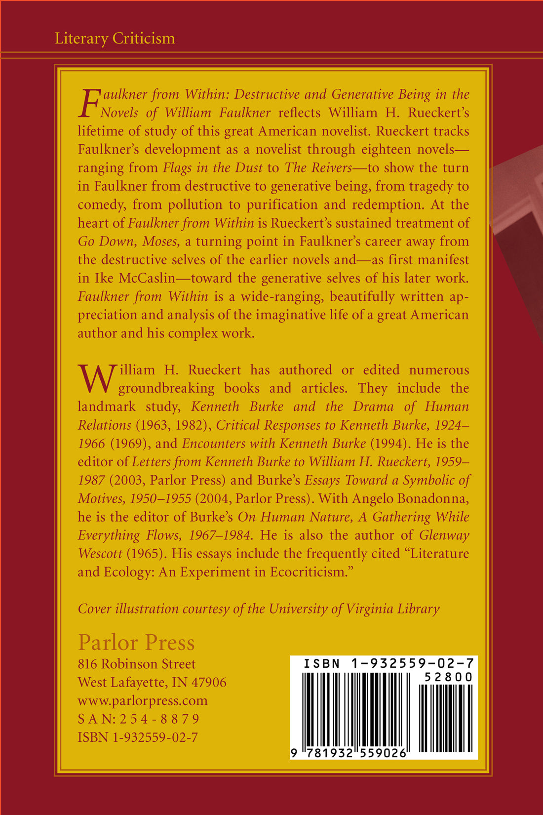 Faulkner from Within: Destructive and Generative Being in the Novels of William Faulkner