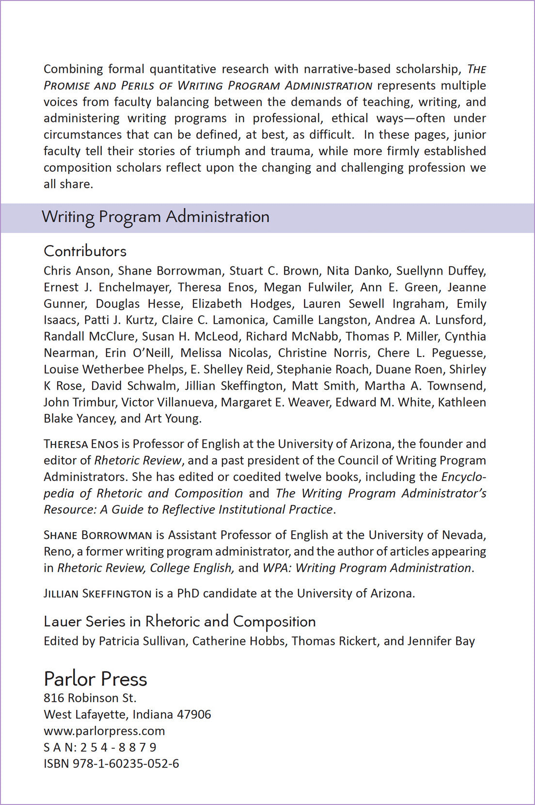 The Promise and Perils of Writing Program Administration