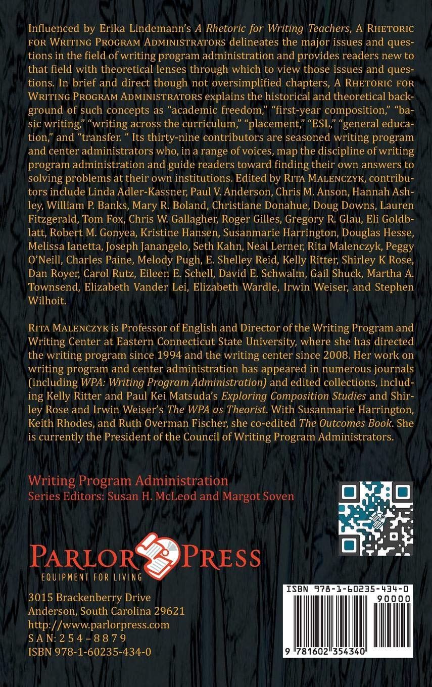 A Rhetoric for Writing Program Administrators 1e