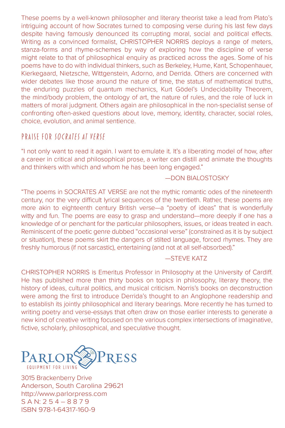 Socrates at Verse and Other Philosophical Poems