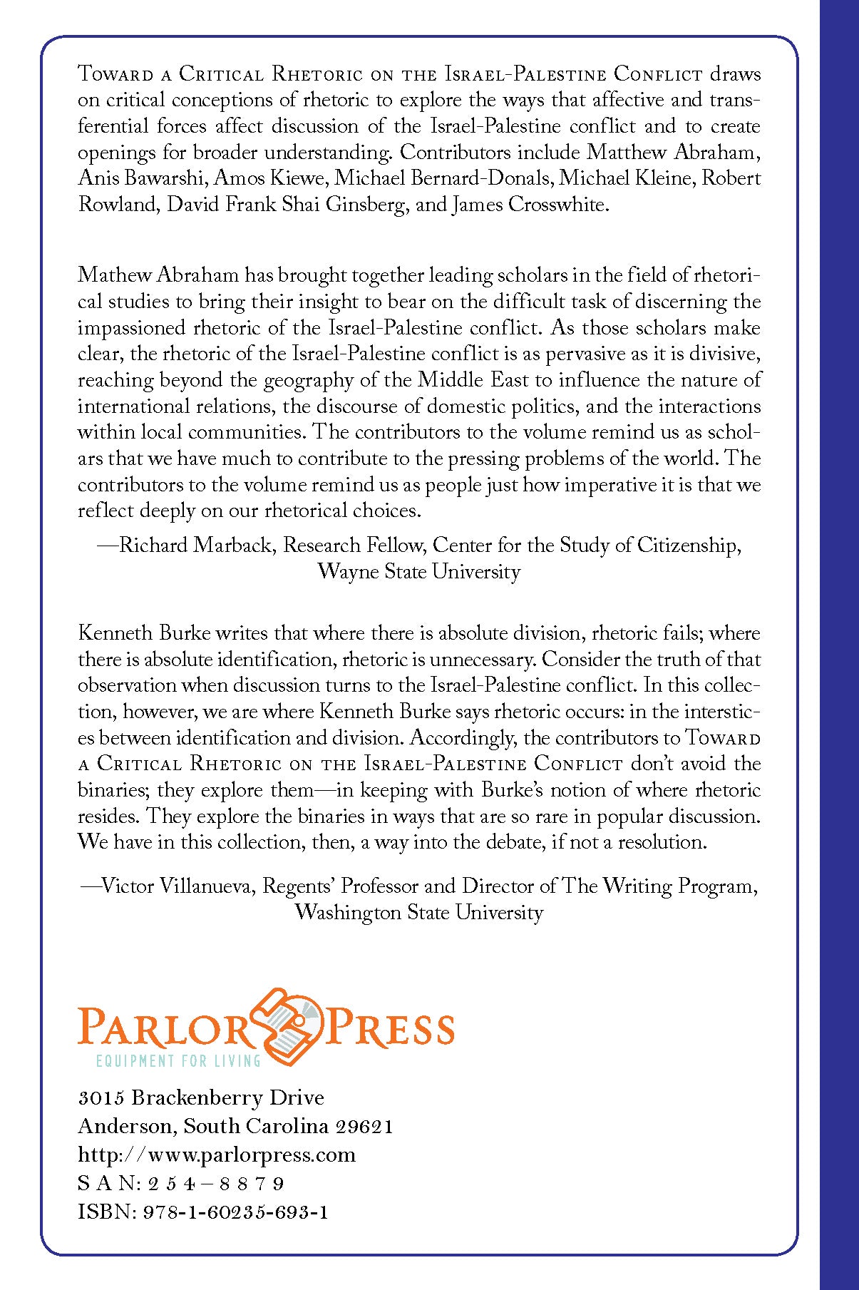 Toward a Critical Rhetoric on the Israel-Palestine Conflict