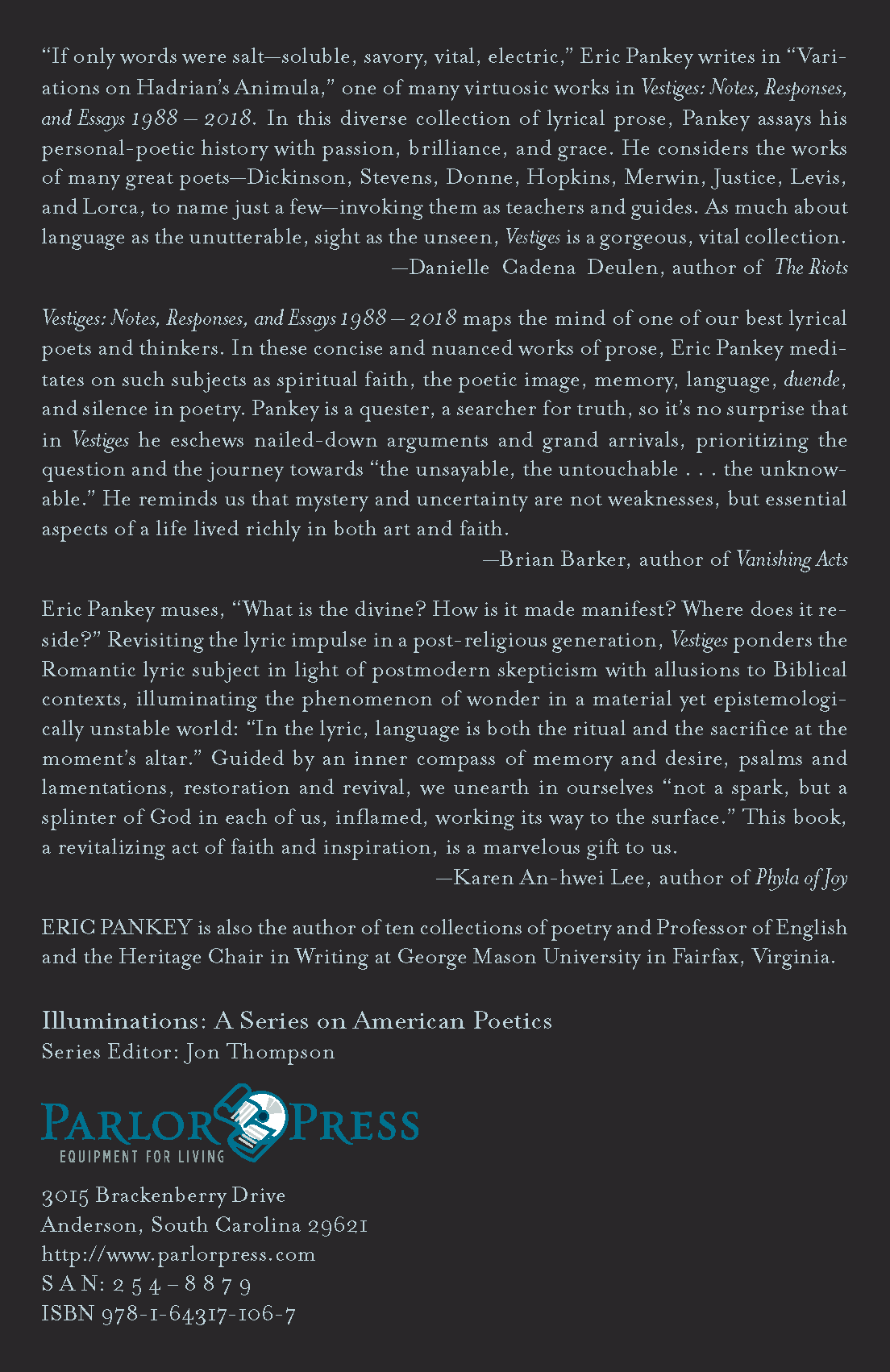 Vestiges: Notes, Responses, Essays 1988–2018