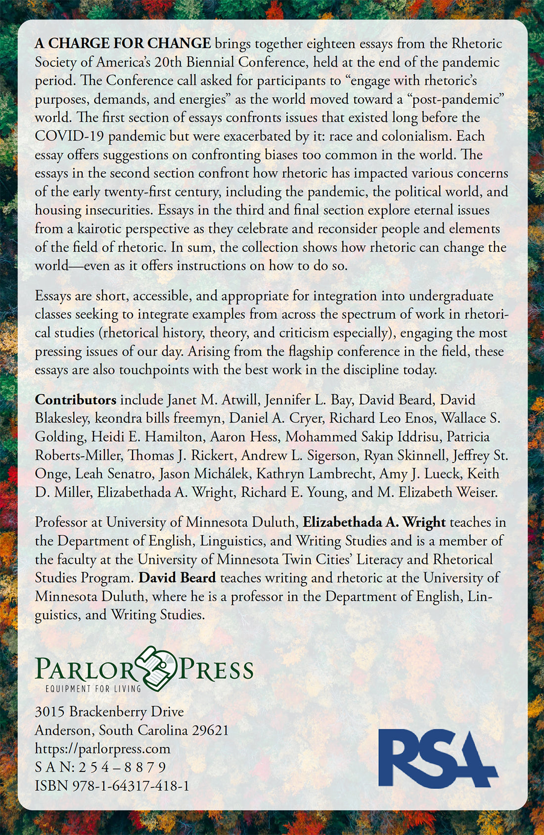 A Charge for Change: A Selection of Essays  from the 20th Biennial Conference of the Rhetoric Society of America