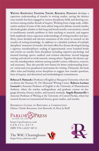 Writing Knowledge Transfer: Theory, Research, Pedagogy