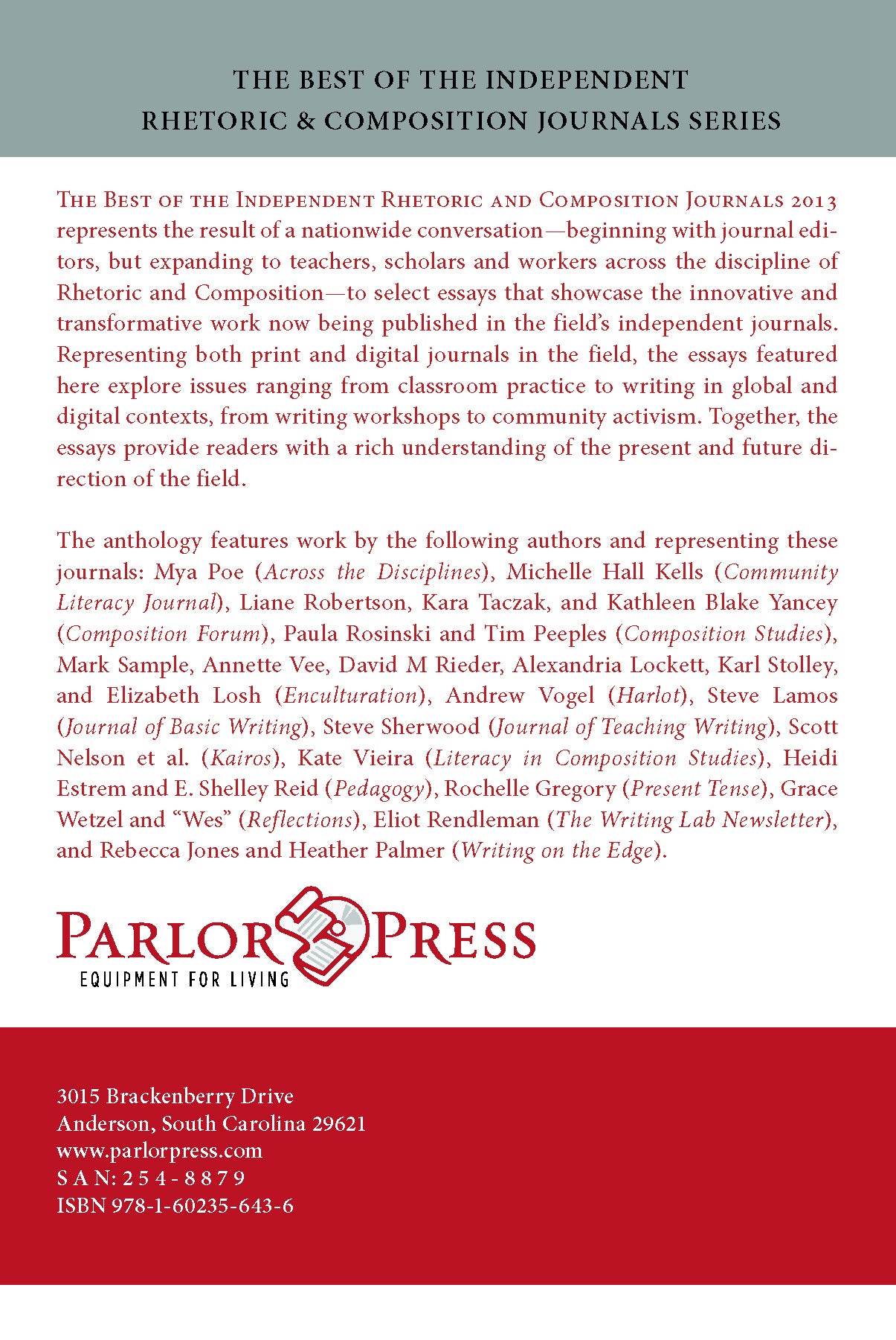 Best of the Independent Rhetoric and Composition Journals 2013