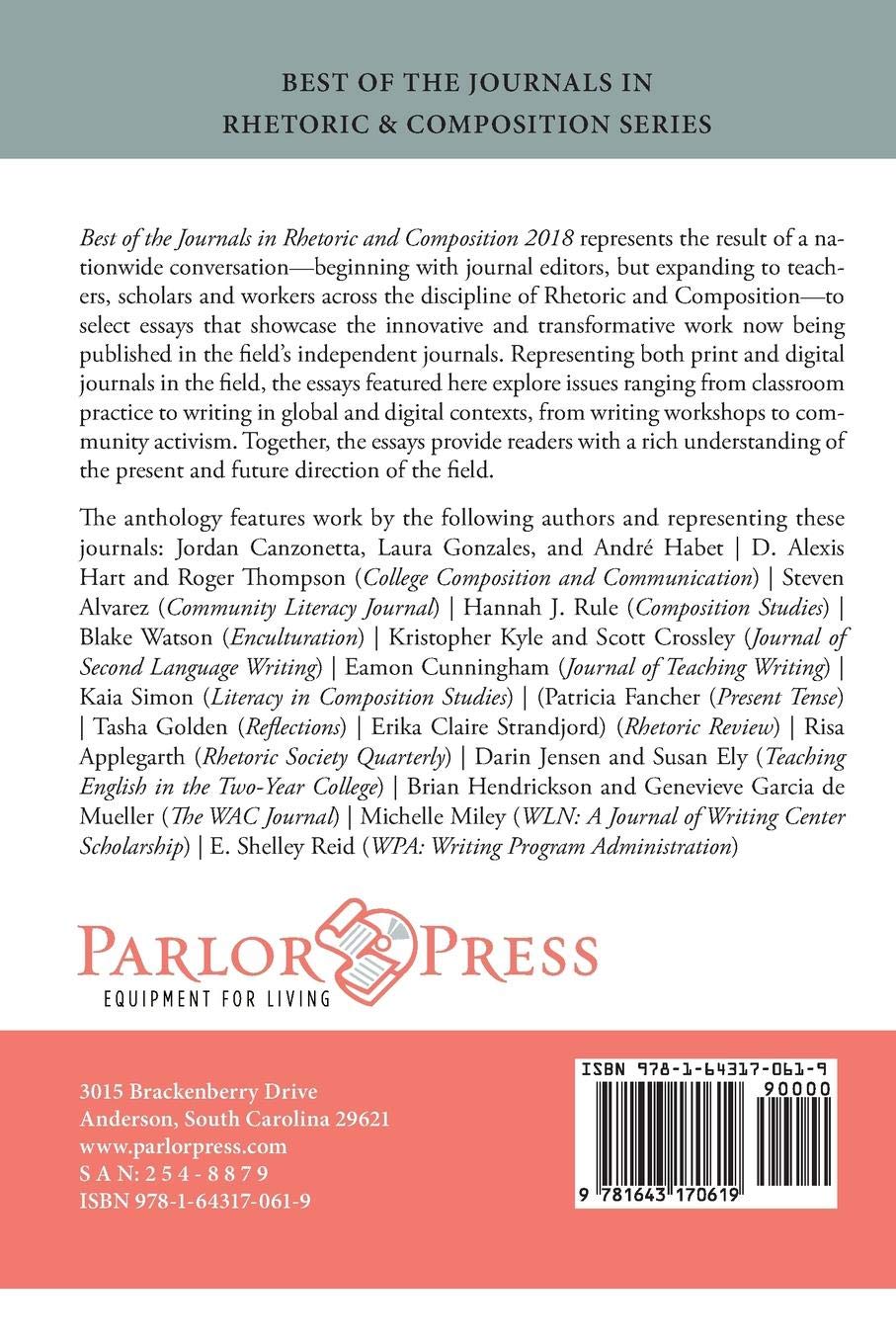 Best of the Journals in Rhetoric and Composition 2018