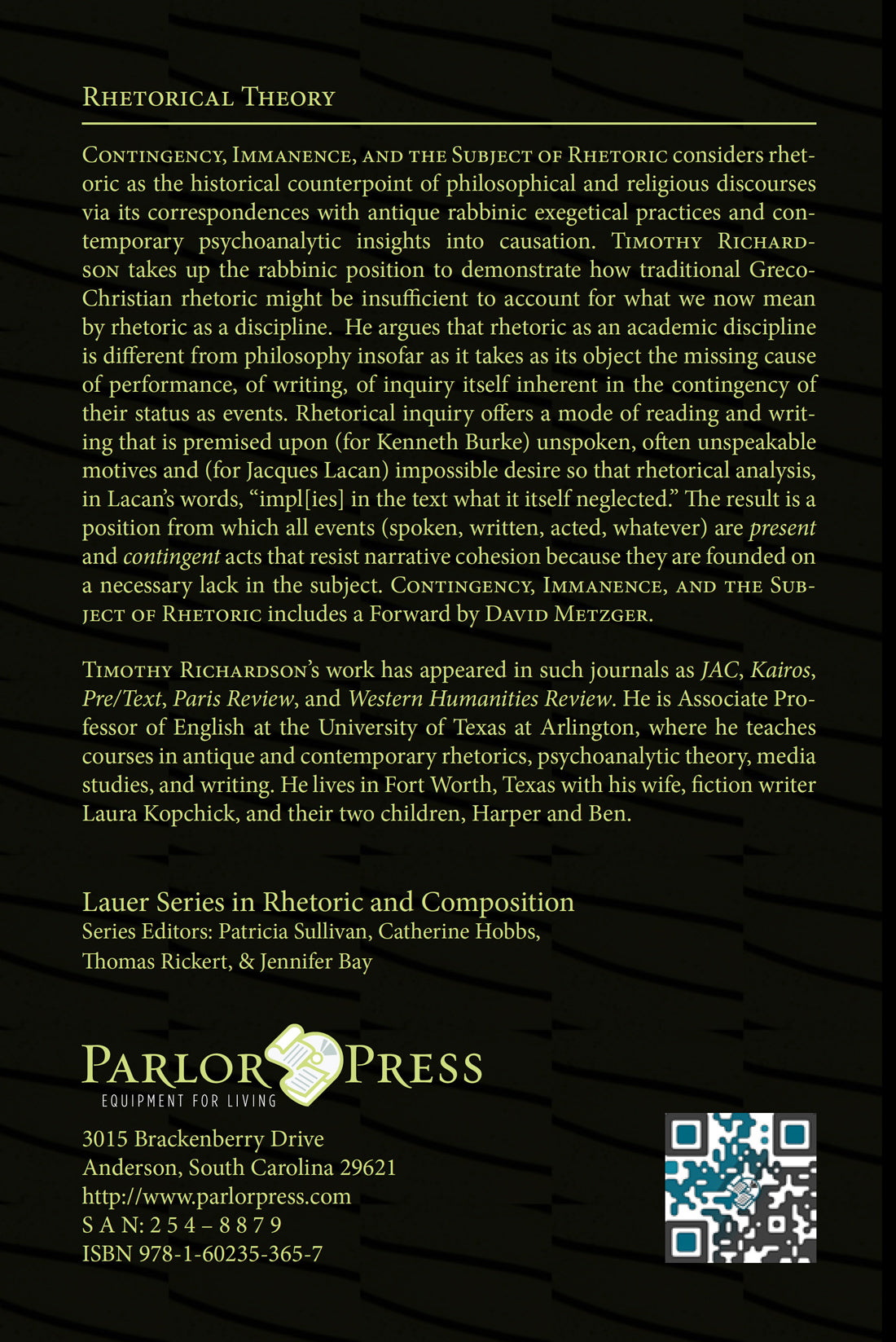 Contingency, Immanence, and the Subject of Rhetoric