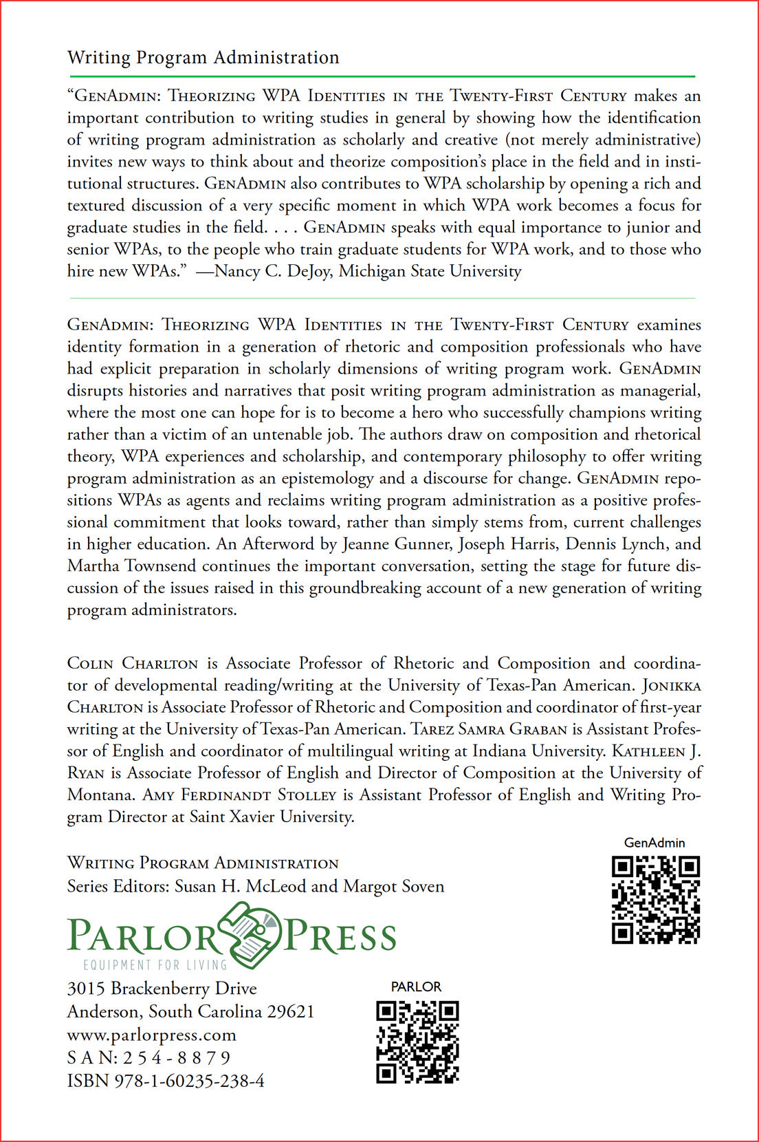 GenAdmin: Theorizing WPA Identities in the Twenty-First Century