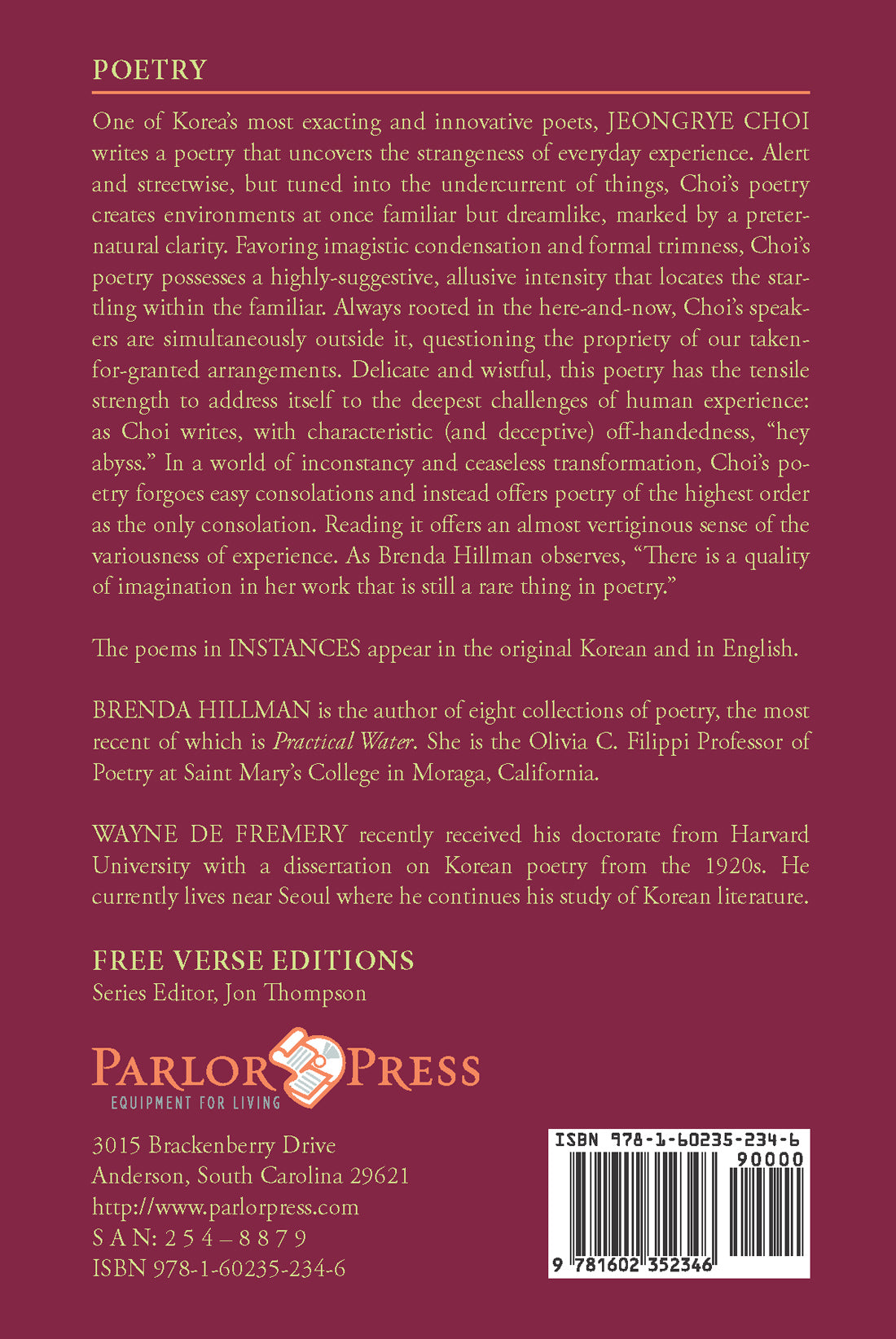 Instances: Selected Poems