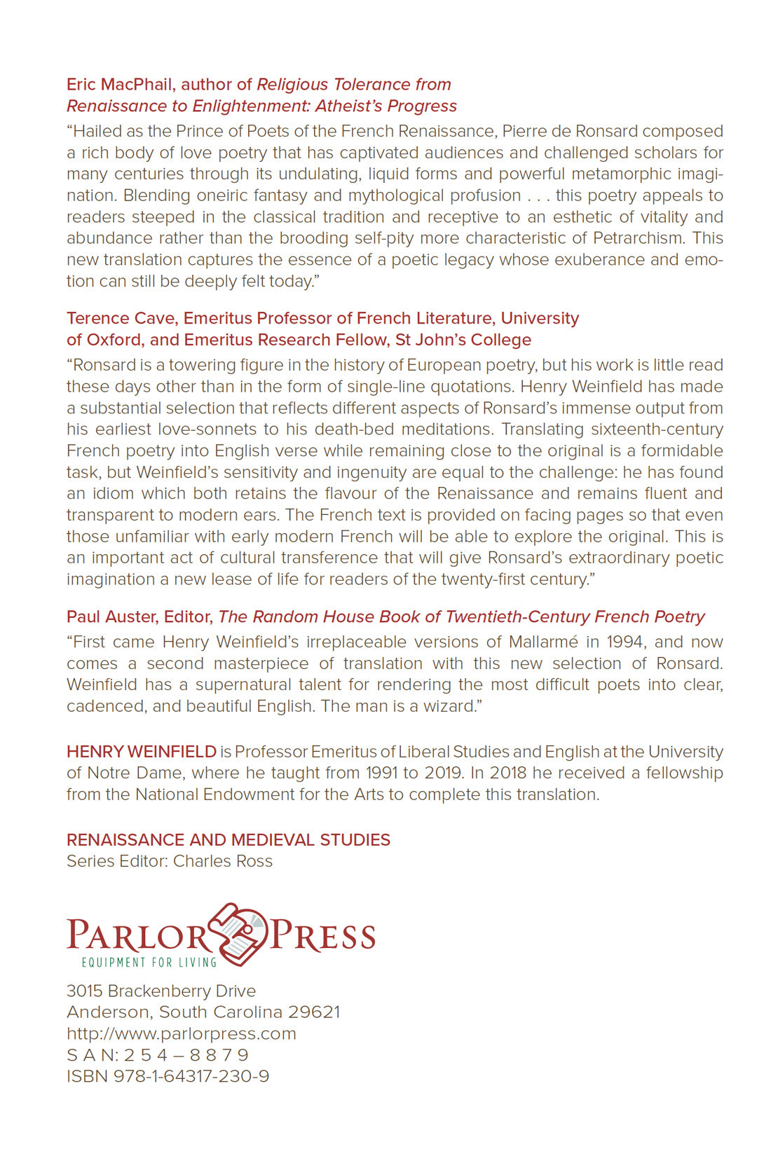 The Labyrinth of Love: Selected Sonnets and Other Poems