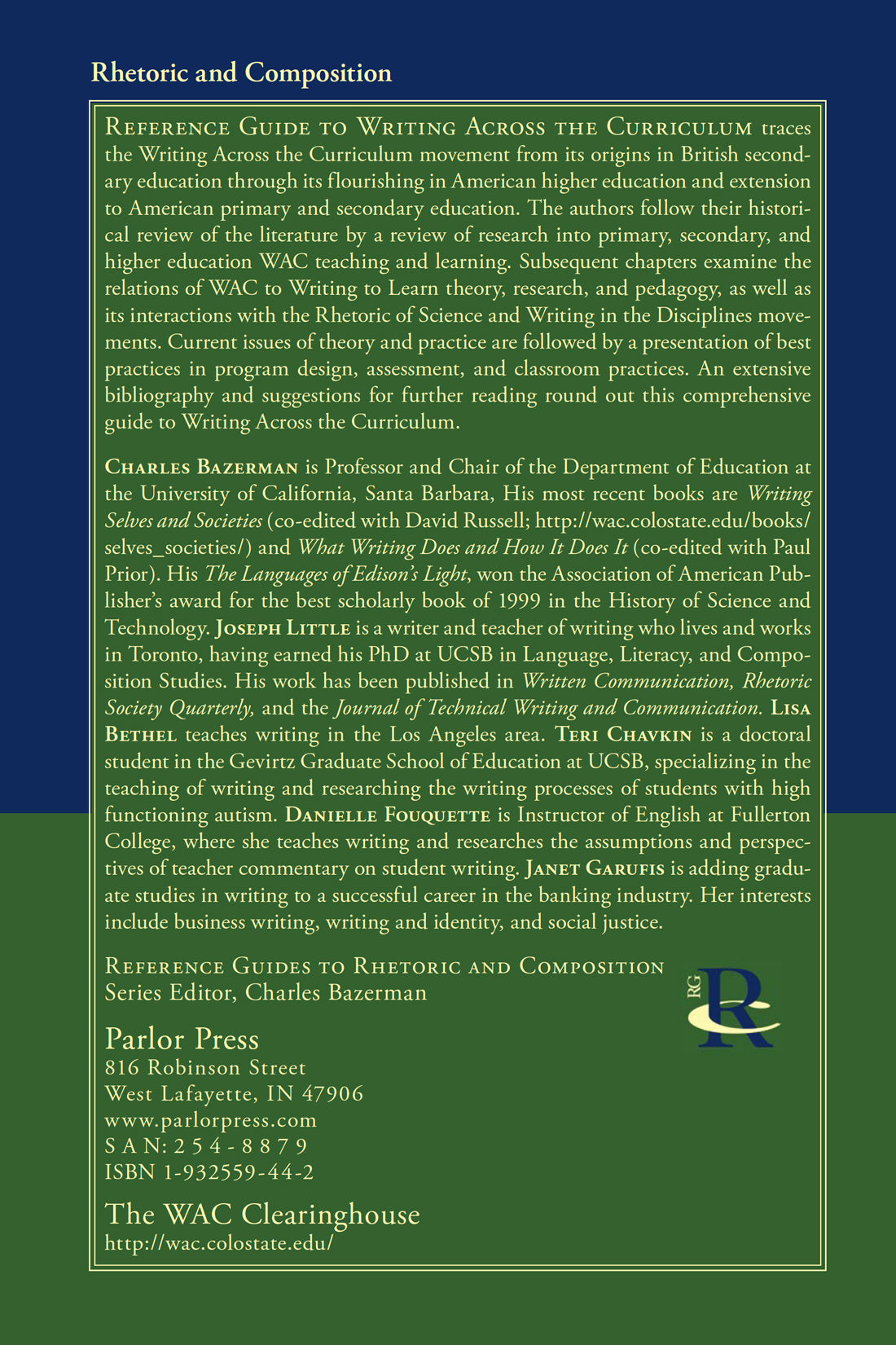 Reference Guide to Writing Across the Curriculum