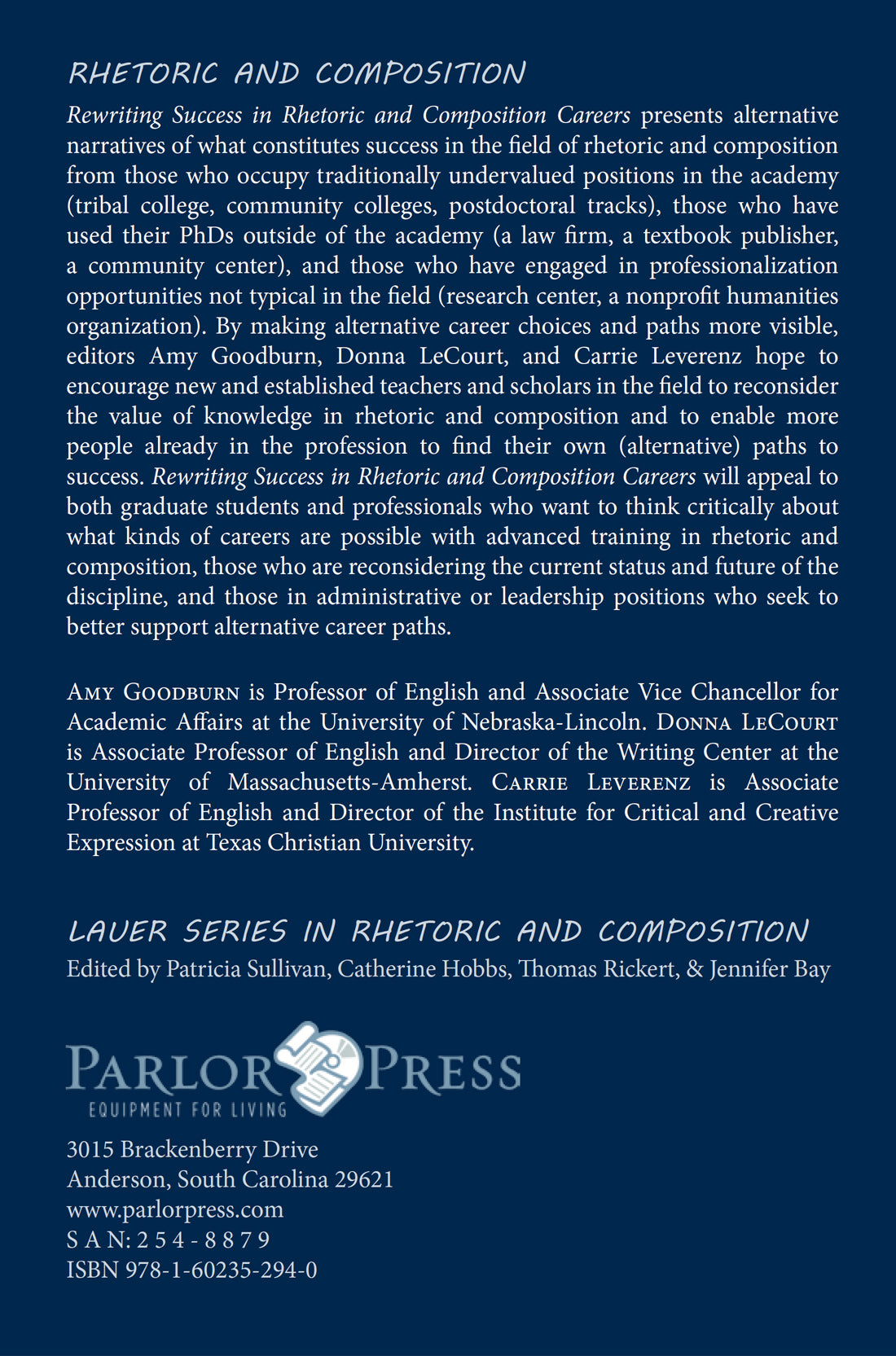 Rewriting Success in Rhetoric and Composition Careers